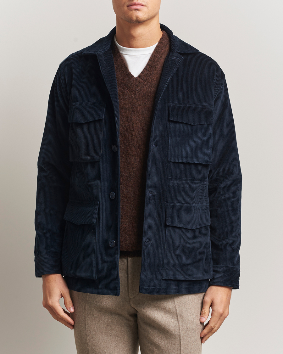 Homme | Manteaux Et Vestes | Eton | Corduroy Field Jacket Navy
