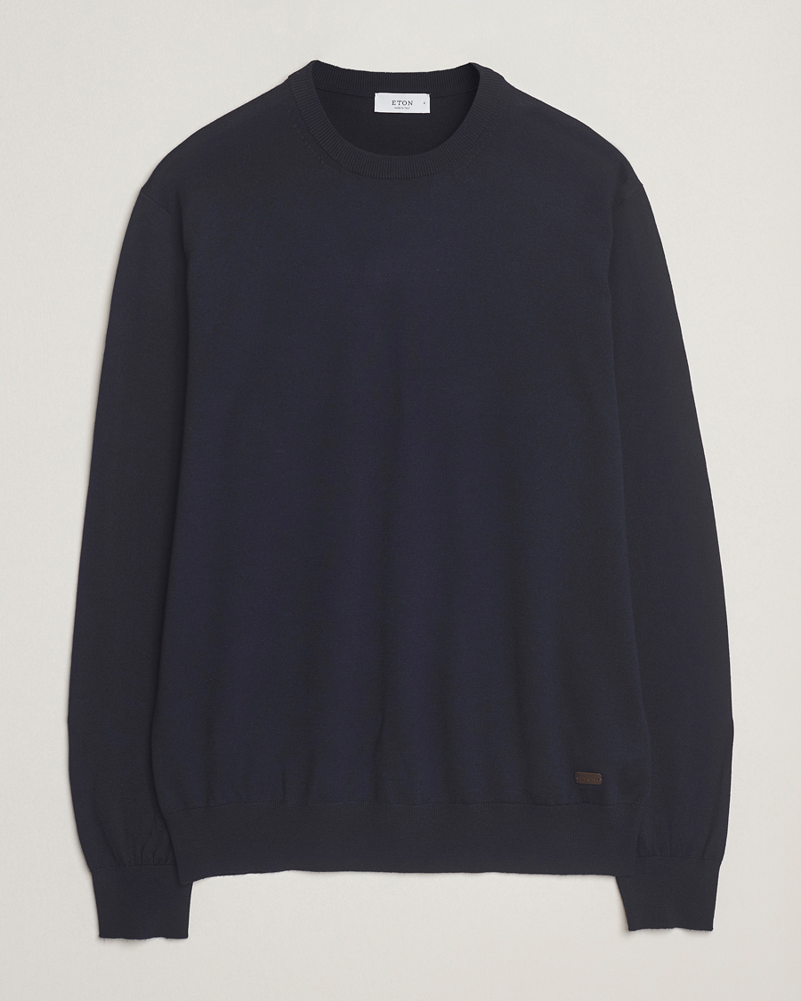Heren | Truien | Eton | Merino Knitted Crew Neck Navy