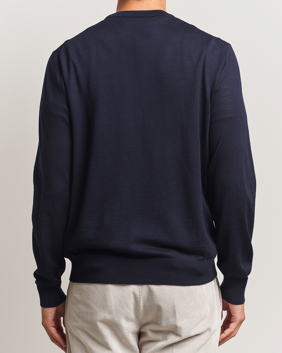 Heren | Truien | Eton | Merino Knitted Crew Neck Navy