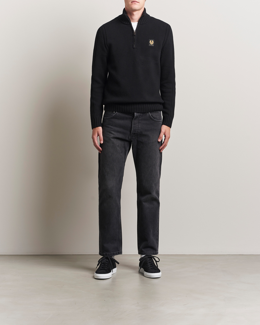 Heren | Truien | Belstaff | Watch Wool Knitted Quarter Zip Black