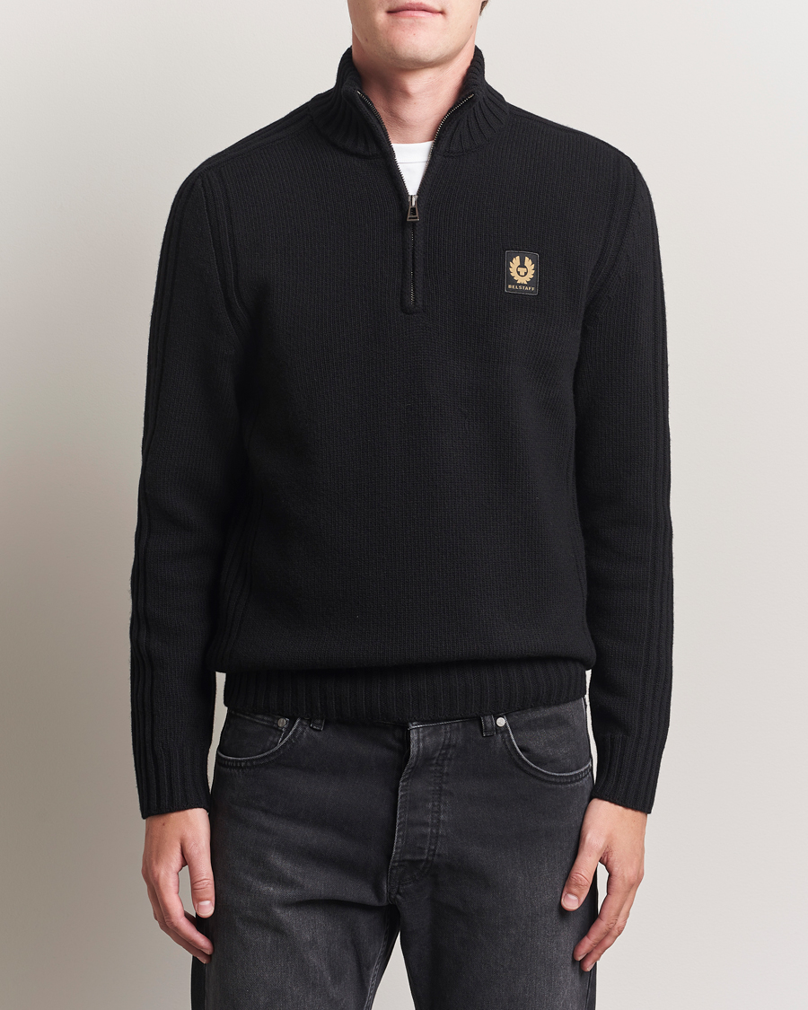 Heren | Truien | Belstaff | Watch Wool Knitted Quarter Zip Black