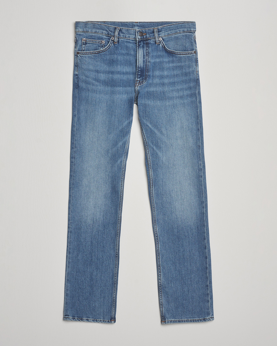 Heren | Jeans | GANT | Regular Fit Jeans Mid Blue Worn In