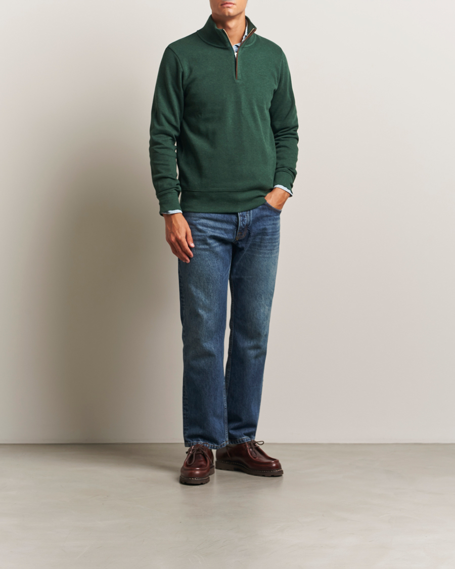 Heren | Truien | GANT | Sacker Rib Half Zip Tartan Green