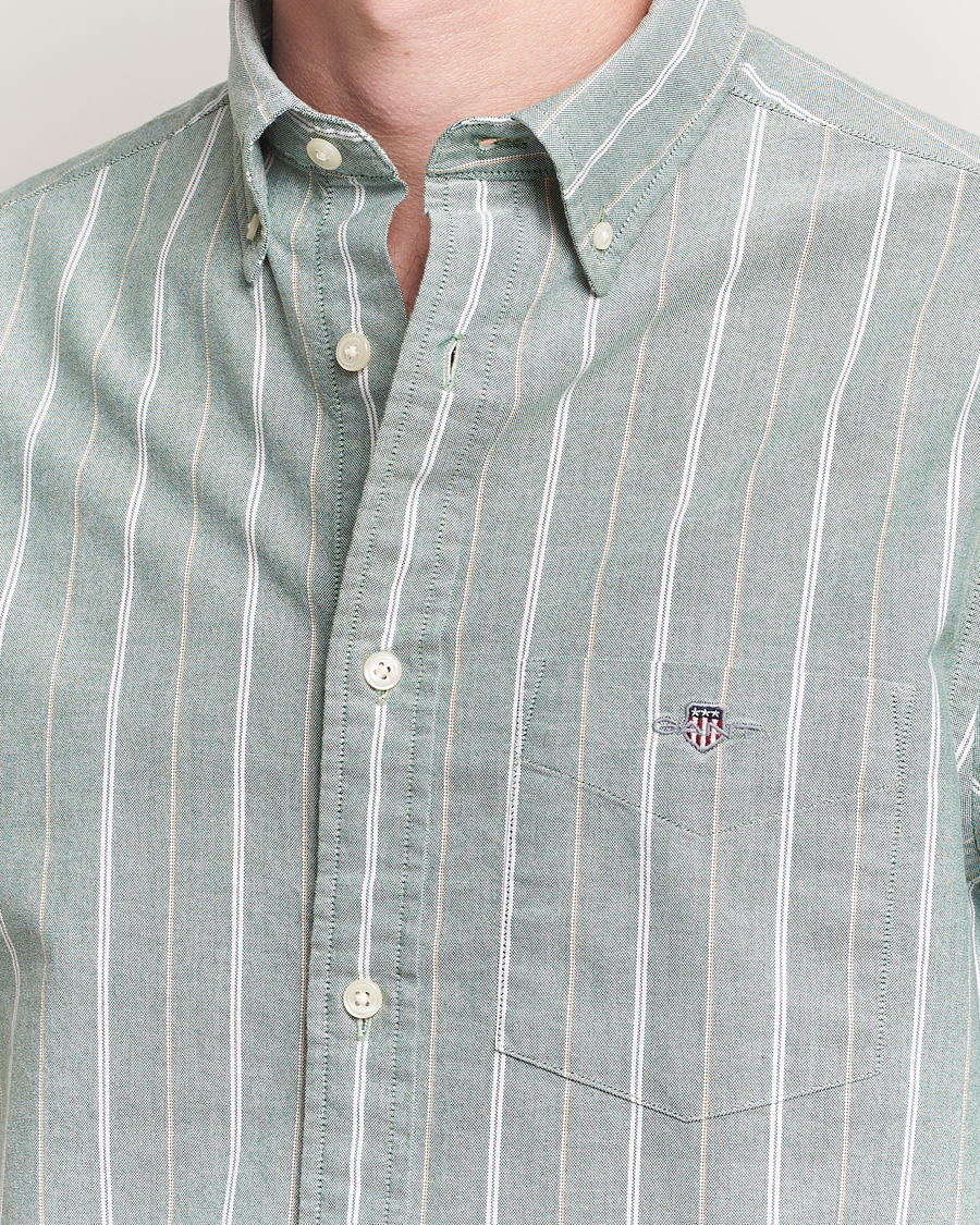 Homme | Chemises | GANT | Regular Fit Classic Striped Oxford Shirt Forest Green