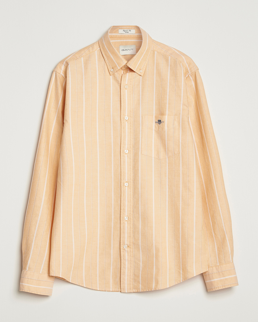 Heren | Overhemden | GANT | Regular Fit Classic Striped Oxford Shirt Yellow Lichen