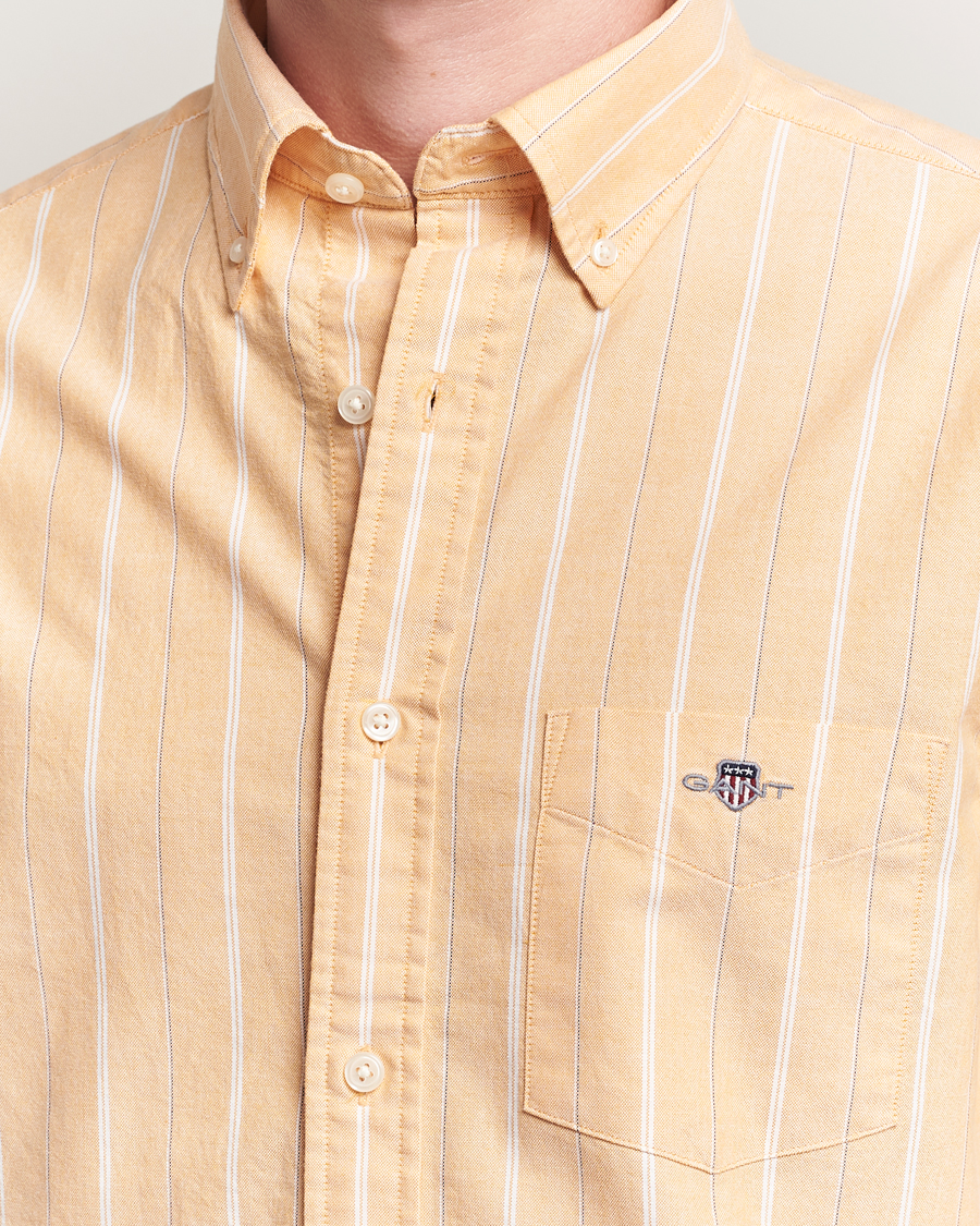 Heren | Overhemden | GANT | Regular Fit Classic Striped Oxford Shirt Yellow Lichen