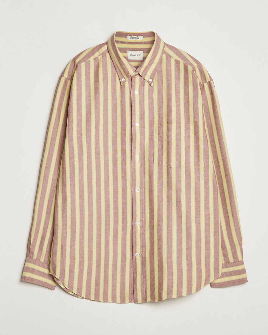 Homme | Chemises | Gant | Relaxed Fit Striped Heritage Oxford Shirt Modern Rust