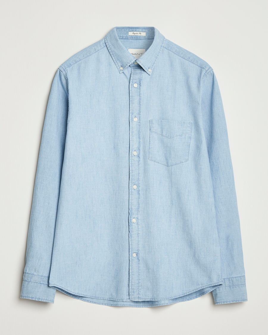 Homme | Chemises | GANT | Regular Fit Chambray Shirt Light Blue