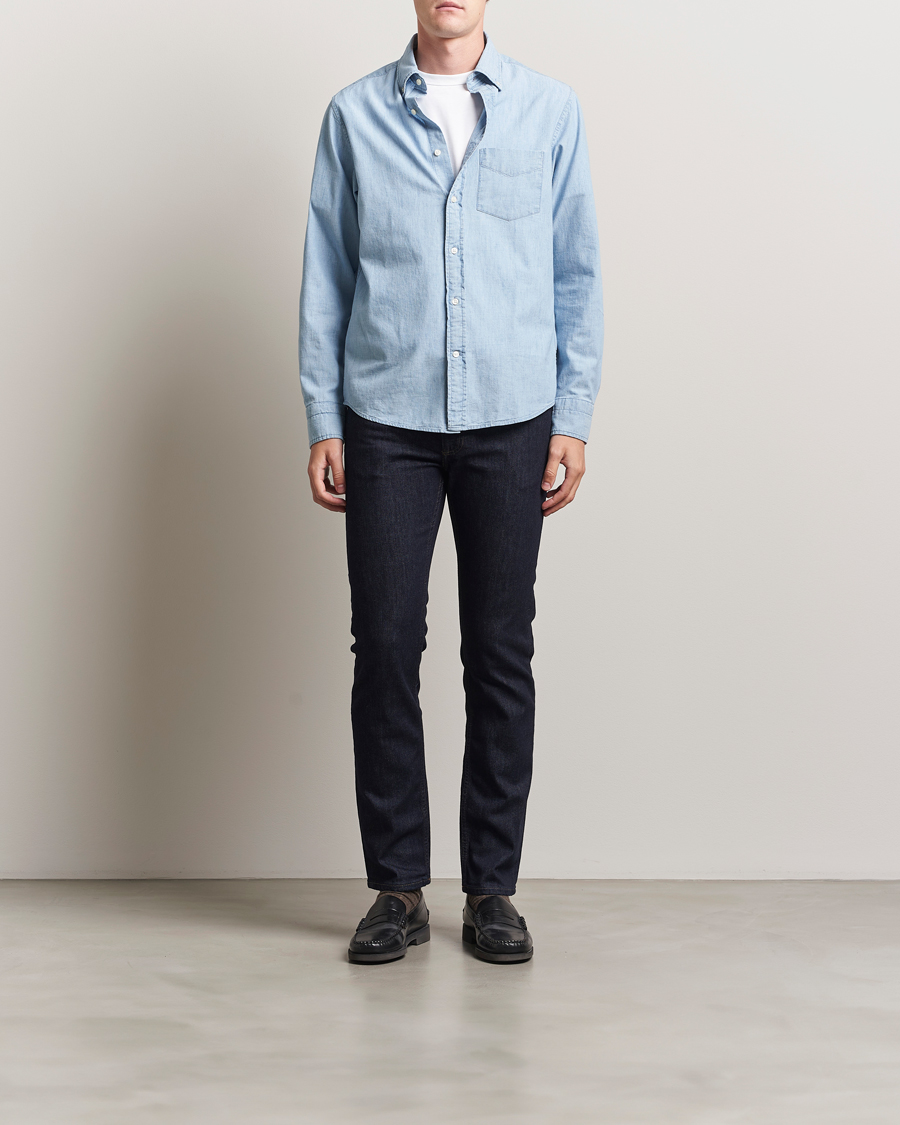 Homme | Chemises | GANT | Regular Fit Chambray Shirt Light Blue