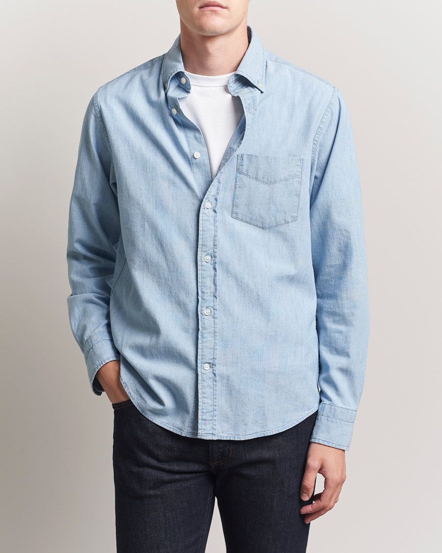 Homme | Chemises | GANT | Regular Fit Chambray Shirt Light Blue