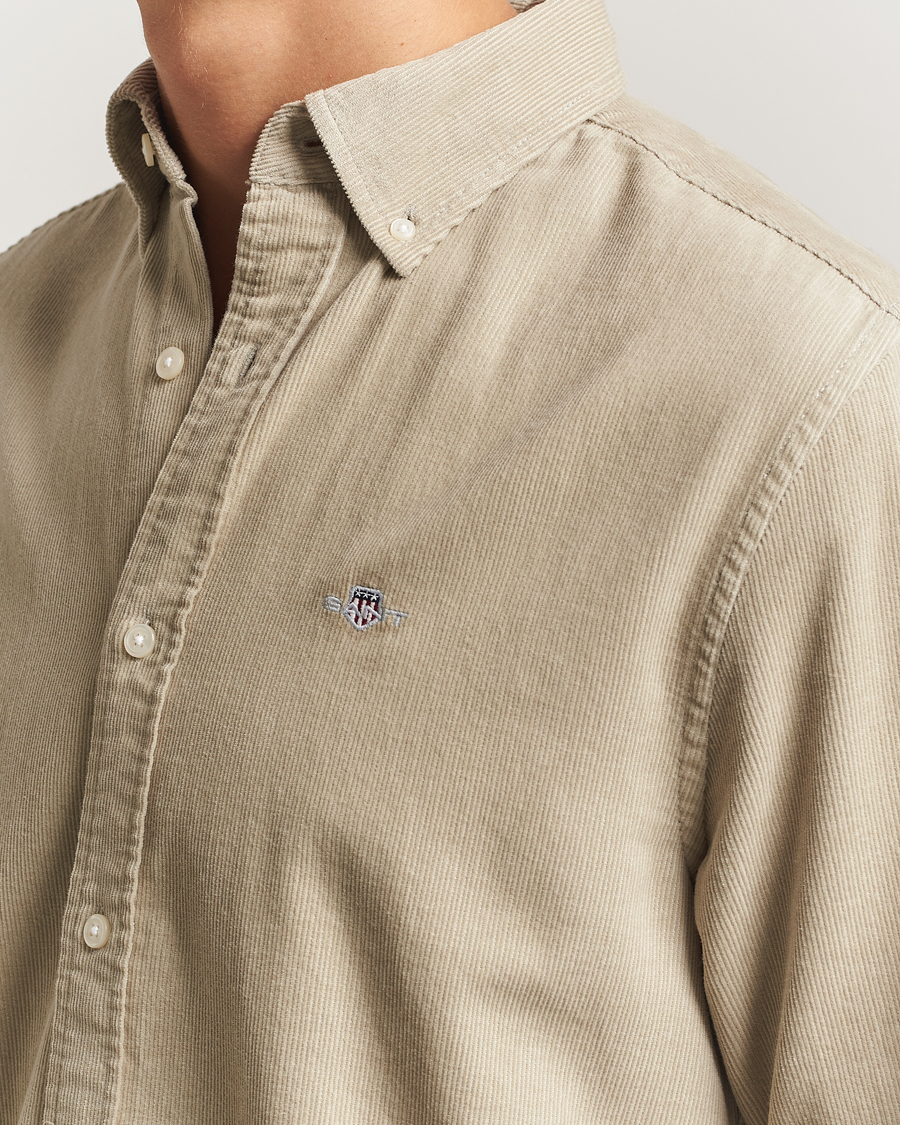 Heren | Overhemden | GANT | Regular Fit Corduroy Shirt Greige