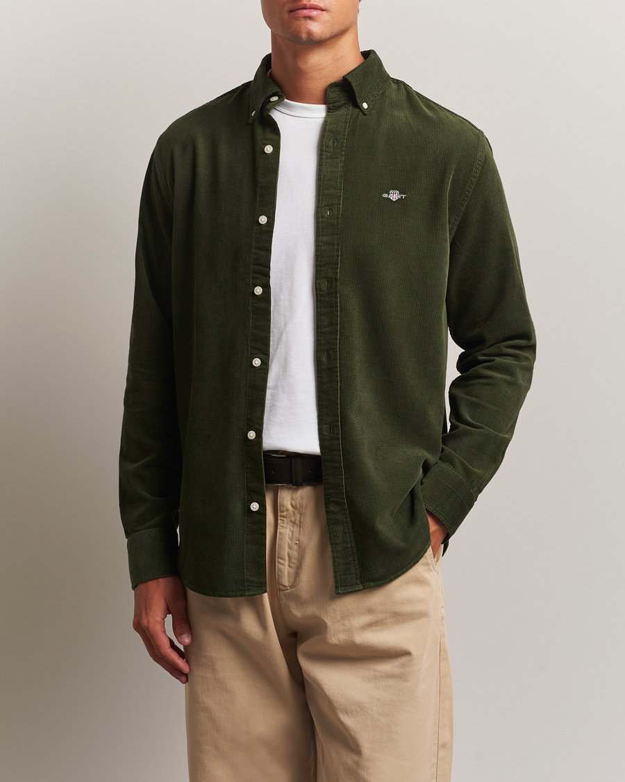 Heren | Overhemden | GANT | Regular Fit Corduroy Shirt Country Green