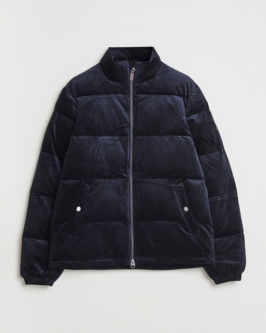 Homme | Manteaux Et Vestes | GANT | Corduroy Down Puffer Jacker Evening Blue