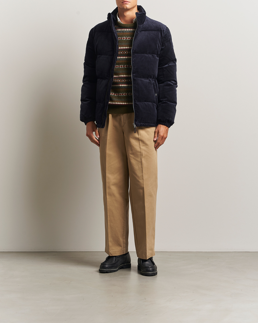 Homme | Manteaux Et Vestes | GANT | Corduroy Down Puffer Jacker Evening Blue