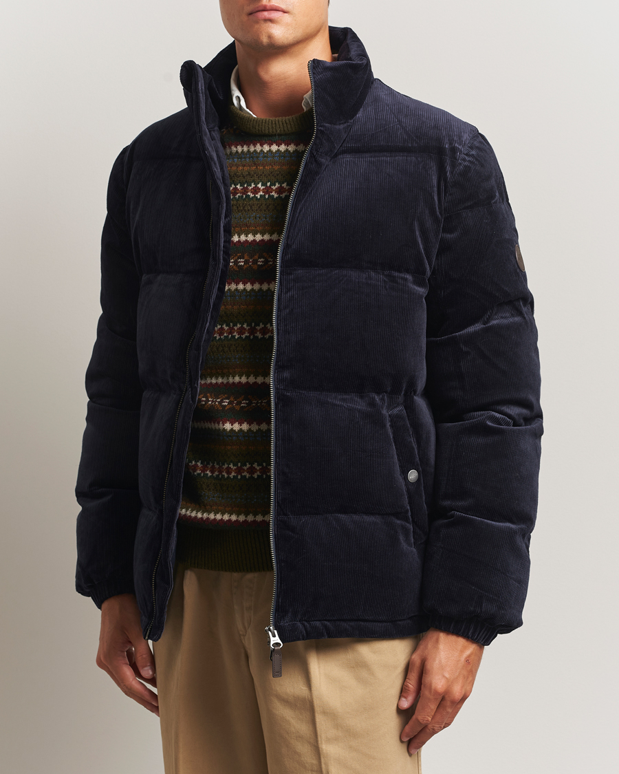 Homme | Manteaux Et Vestes | GANT | Corduroy Down Puffer Jacker Evening Blue
