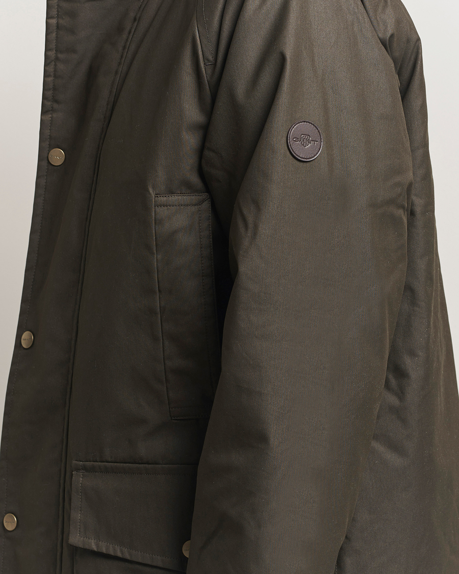 Homme | Manteaux Et Vestes | GANT | Double Decker Waxed Jacket Dark Sage