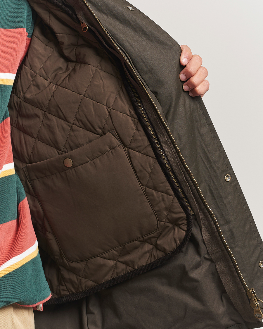 Homme | Manteaux Et Vestes | GANT | Double Decker Waxed Jacket Dark Sage