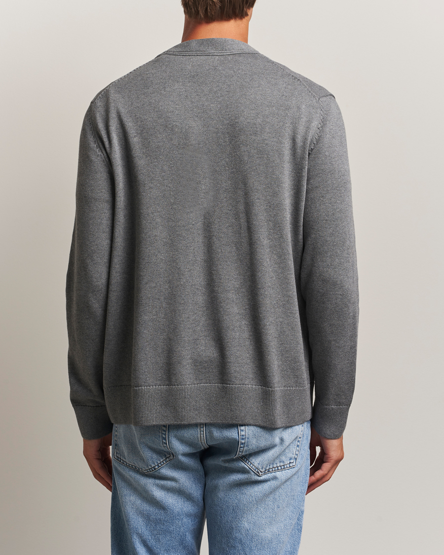 Heren | Truien | GANT | Casual Cotton Cardigan Dark Grey Melange