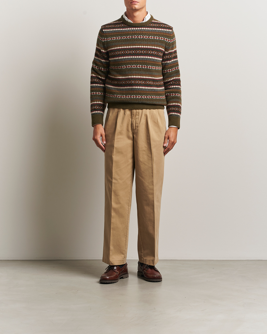 Homme | Pulls Et Tricots | GANT | Fair Isle Knitted Crew Neck Sweater Country Green