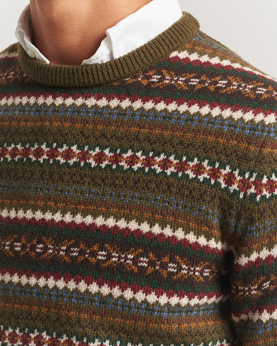 Homme | Pulls Et Tricots | GANT | Fair Isle Knitted Crew Neck Sweater Country Green