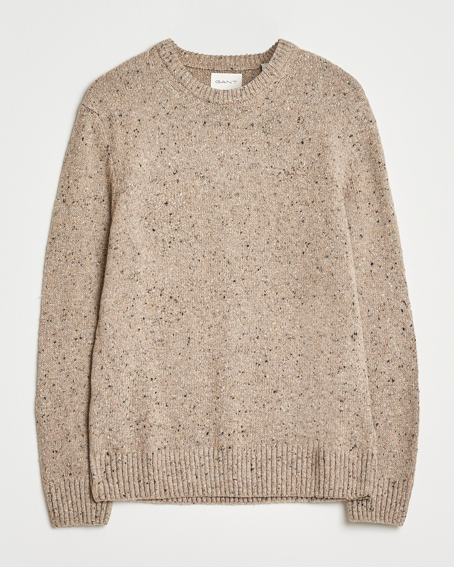 Homme | Pulls Et Tricots | Gant | Neps Wool Crew Neck Sand Melange