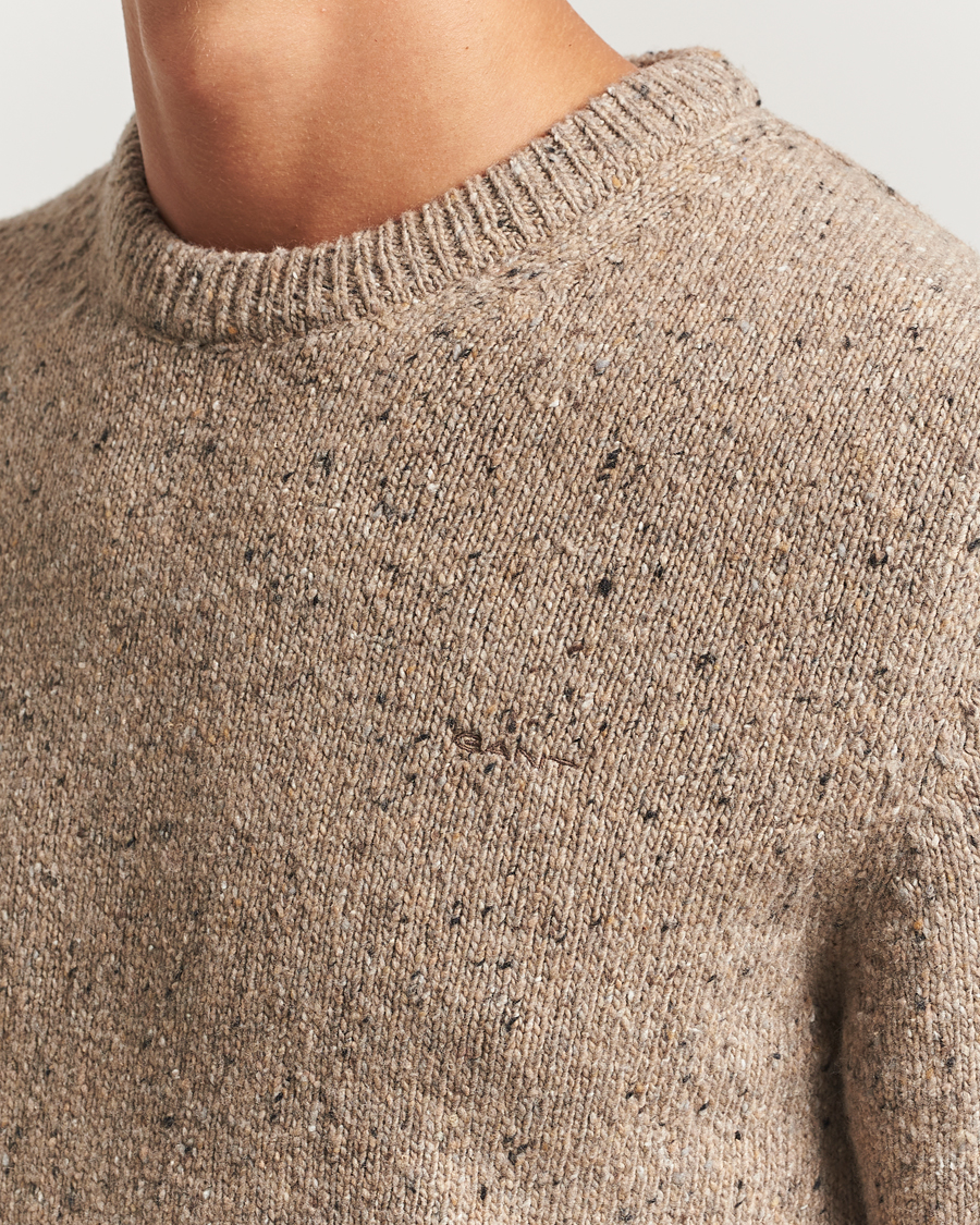 Homme | Pulls Et Tricots | Gant | Neps Wool Crew Neck Sand Melange