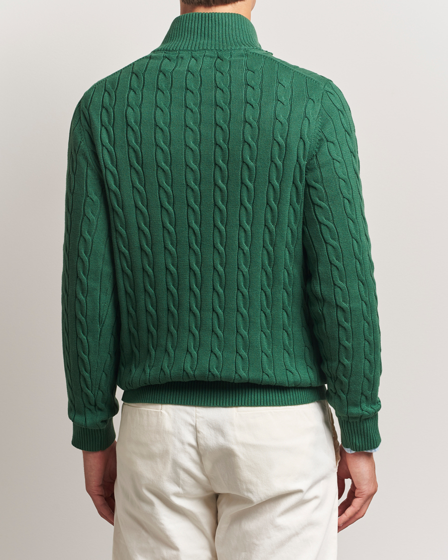 Homme | Pulls Et Tricots | GANT | Cotton Cable Half Zip Forest Green
