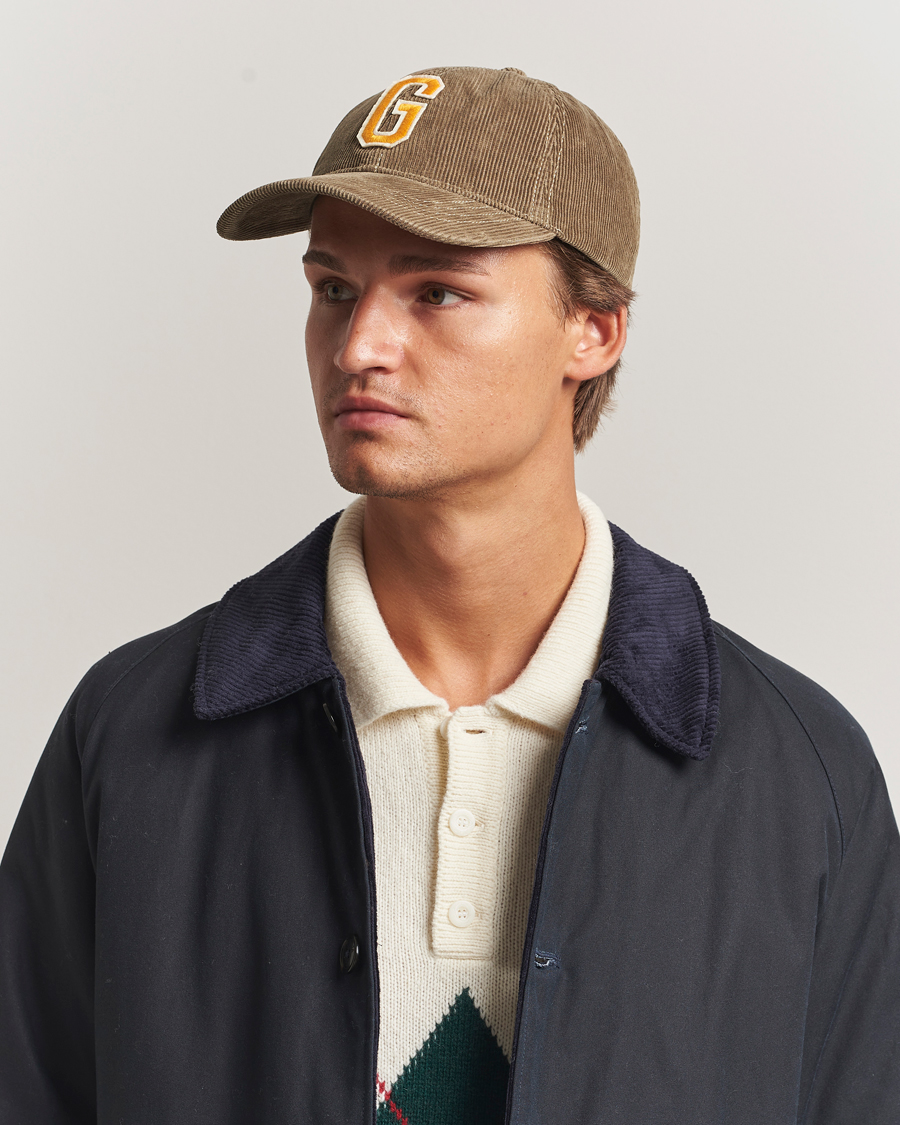 Homme | Bobs Et Casquettes | GANT | G Badge Corduroy Cap Taupe Beige
