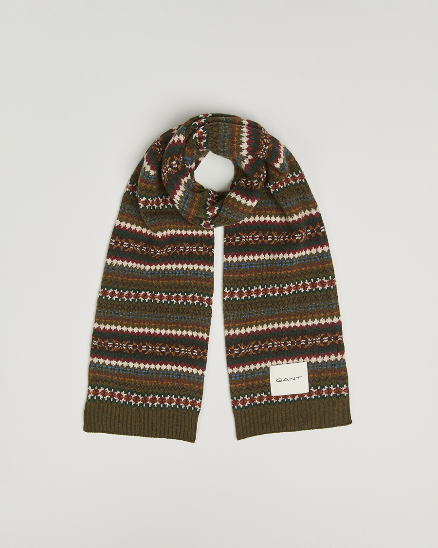 Heren | Sjaals | GANT | Fair Isle Scarf Country Green