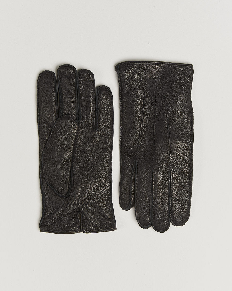 Homme | Gants | GANT | Cashmere Lined Leather Glove Black