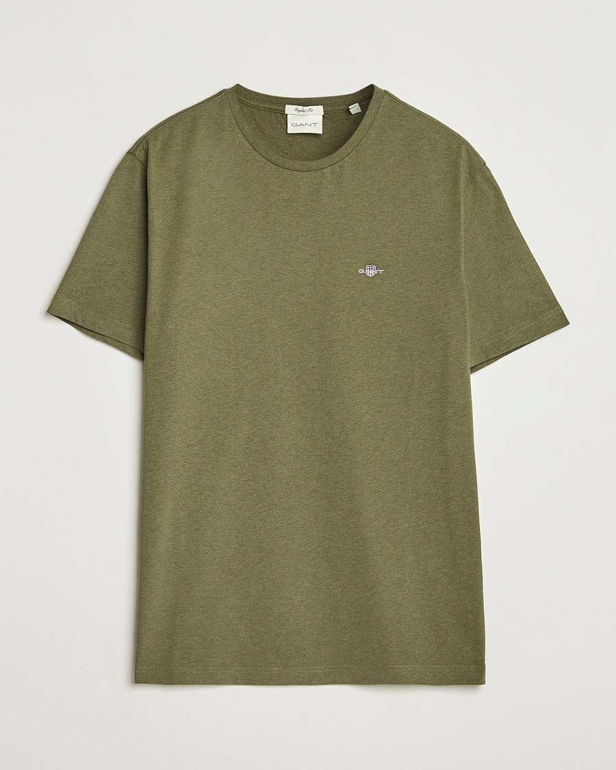 Homme | T-shirts | GANT | The Original T-Shirt Khaki Green Melange