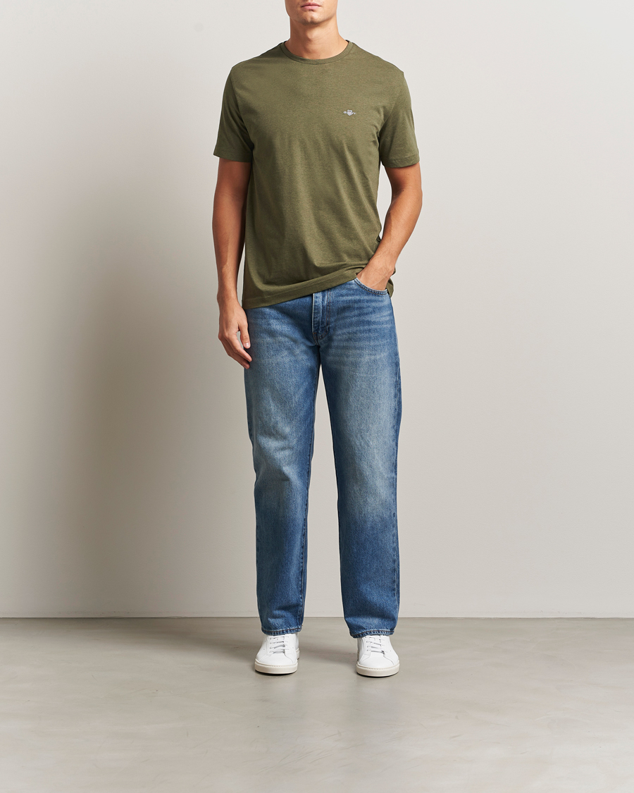 Homme | T-shirts | GANT | The Original T-Shirt Khaki Green Melange