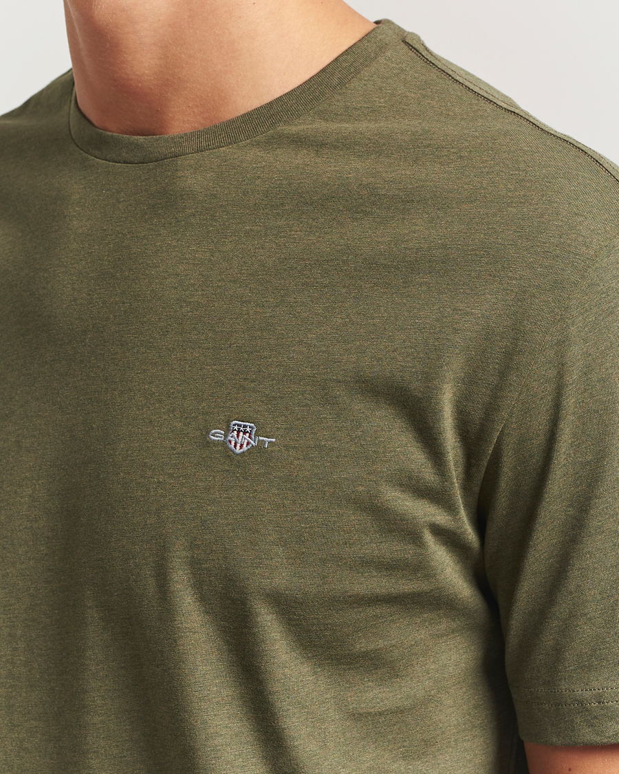Homme | T-shirts | GANT | The Original T-Shirt Khaki Green Melange