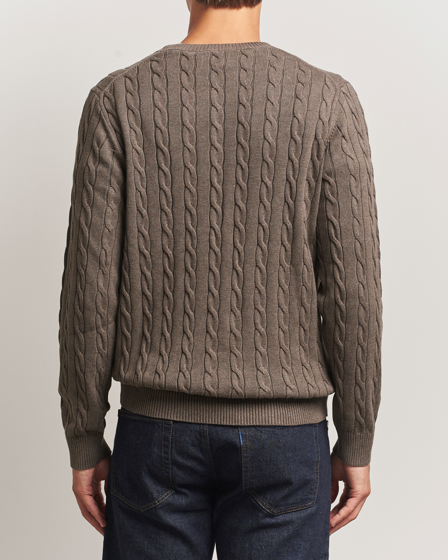 Heren | Truien | GANT | Cotton Cable Crew Neck Pullover Seawood Melange