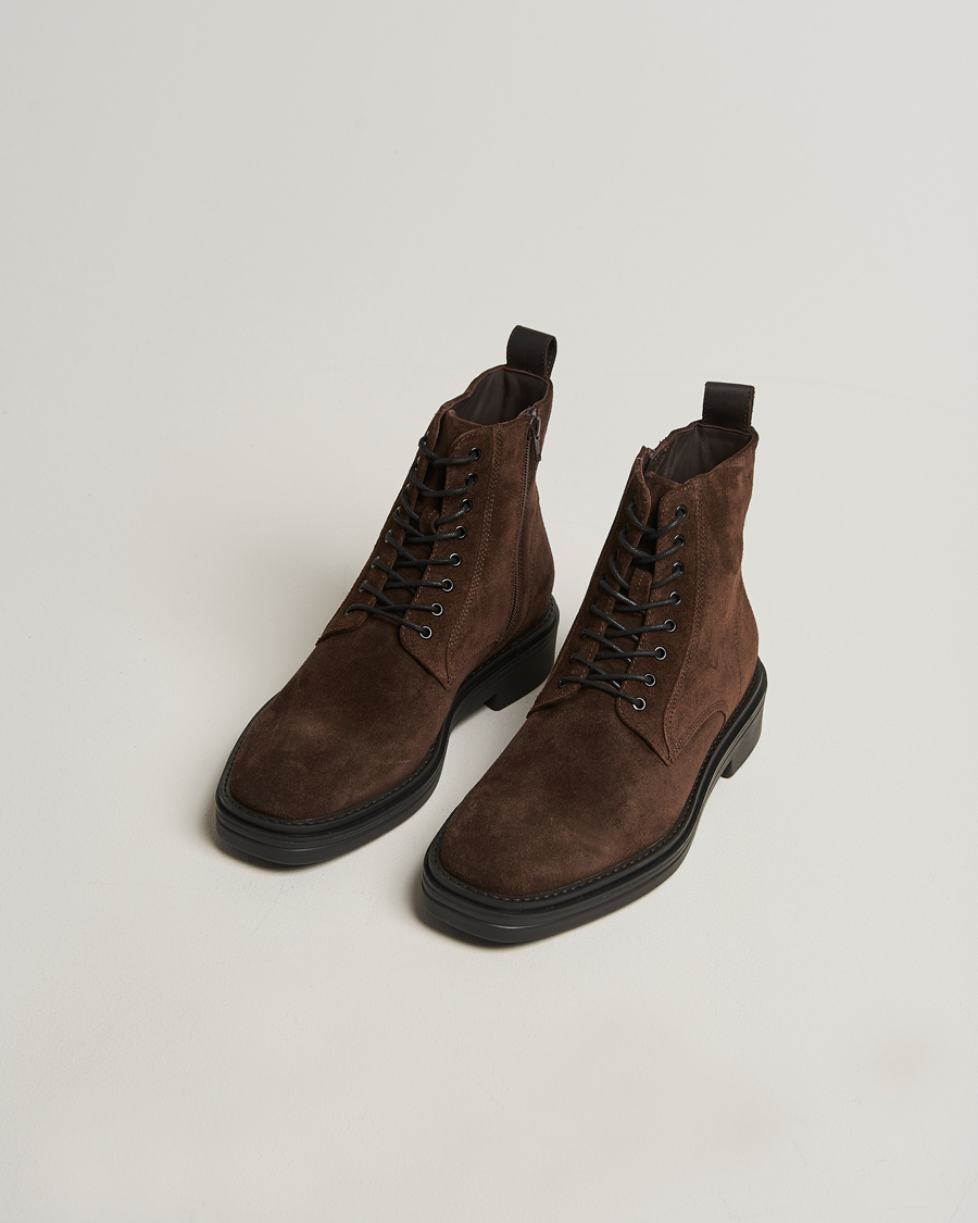 Homme | Bottes | Gant | Boggar Suede Boot Espresso Brown