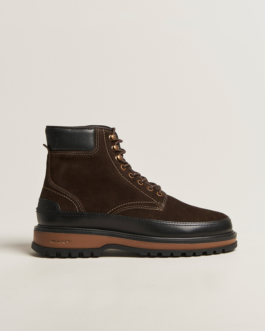 Heren | Laarzen | Gant | Clafton Felt Lined Suede Boot Dark Brown