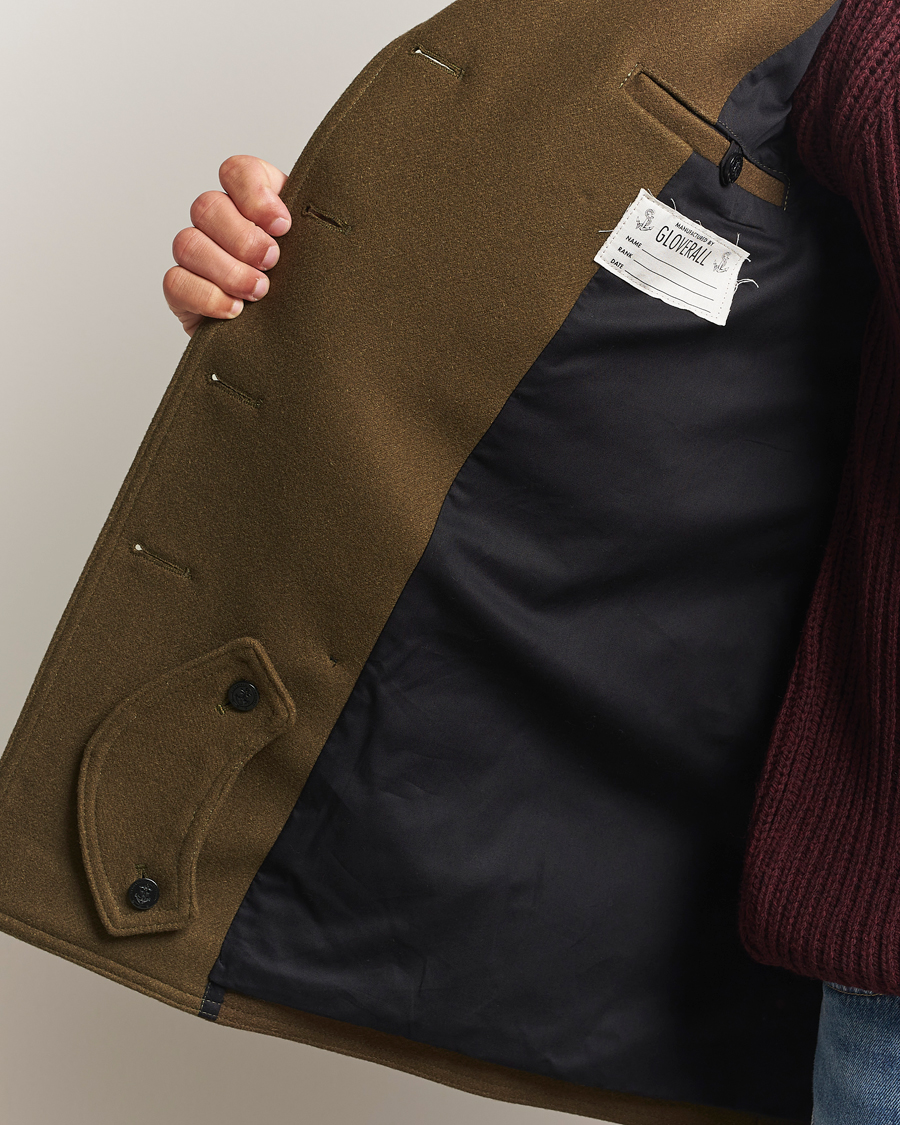 Heren | Jassen | Gloverall | Churchill Reefer Peacoat Loden Green