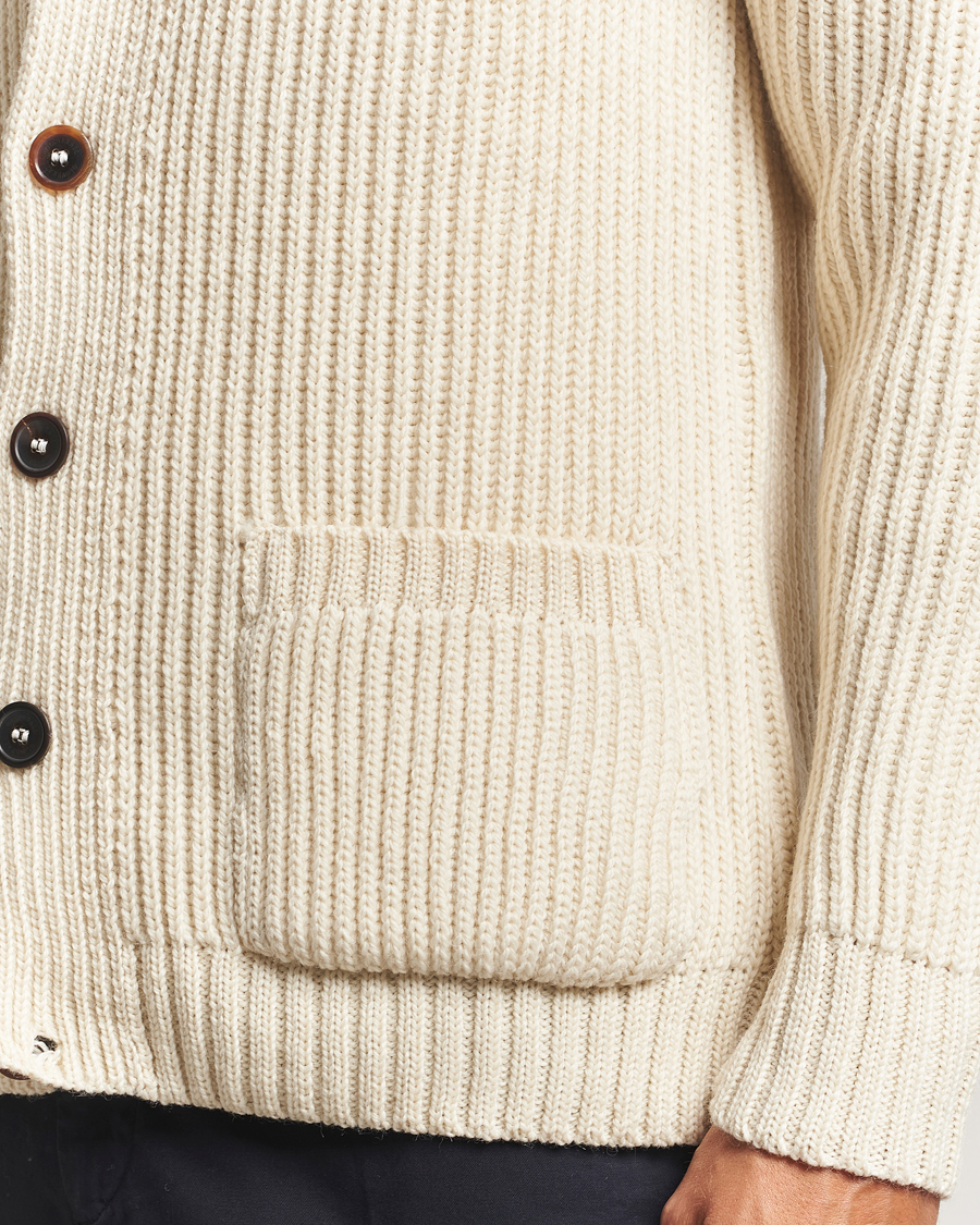 Heren | Truien | Gloverall | Shawl Collar Cardigan Ecru
