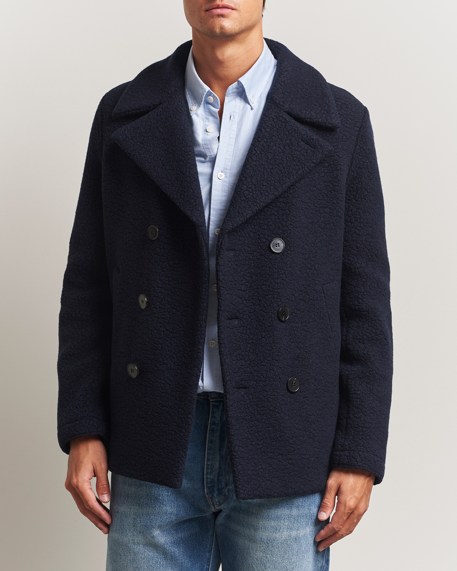 Homme | Manteaux Et Vestes | Harris Wharf London | Boucle Peacoat Navy