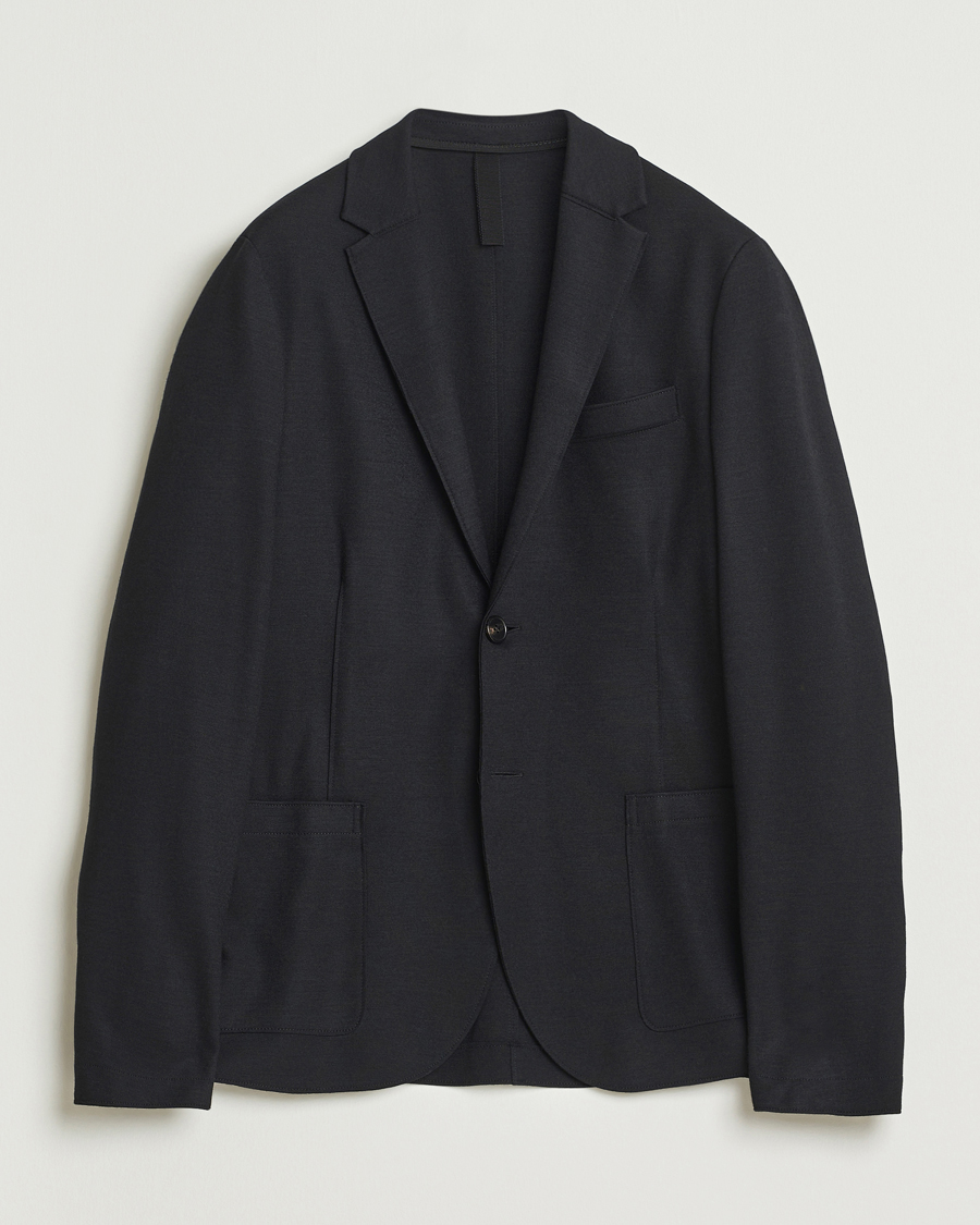 Homme | Blazers | Harris Wharf London | Two Button Superfine Merino Blazer Black