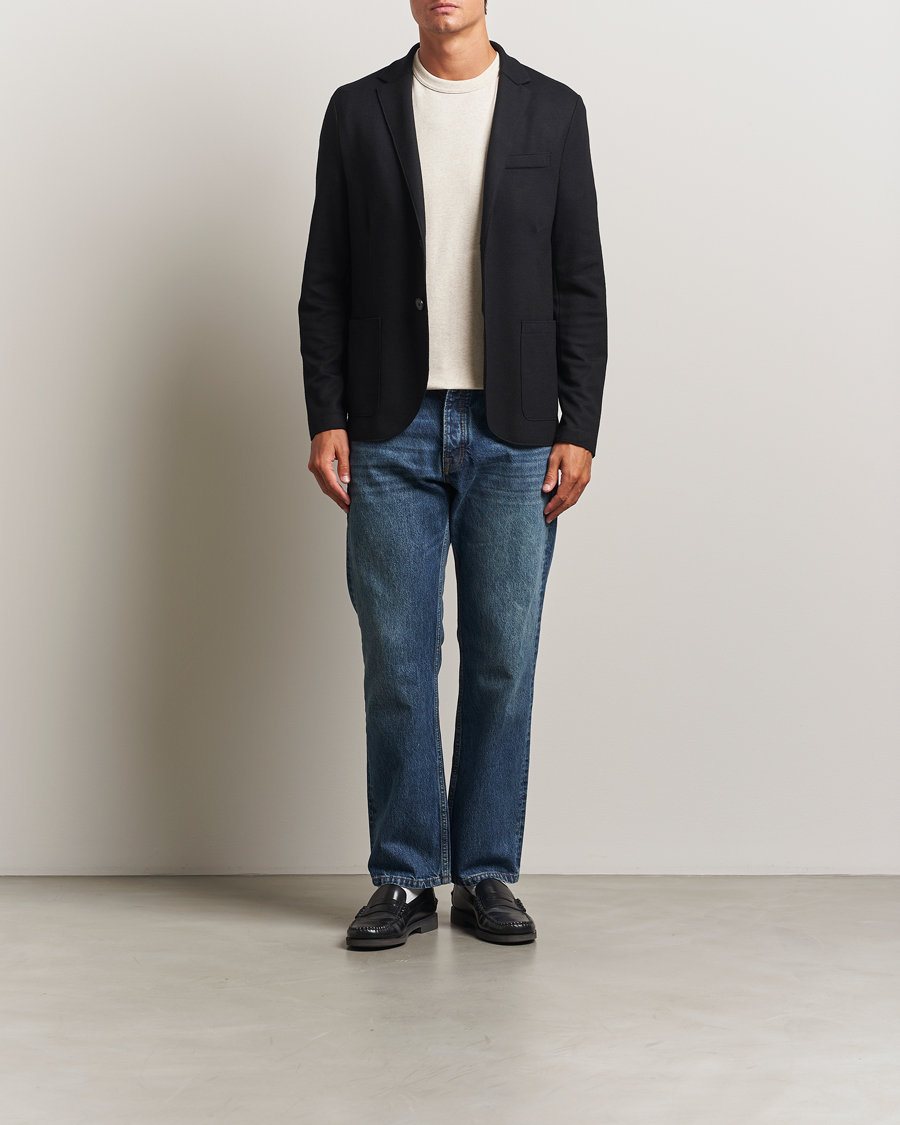 Homme | Blazers | Harris Wharf London | Two Button Superfine Merino Blazer Black