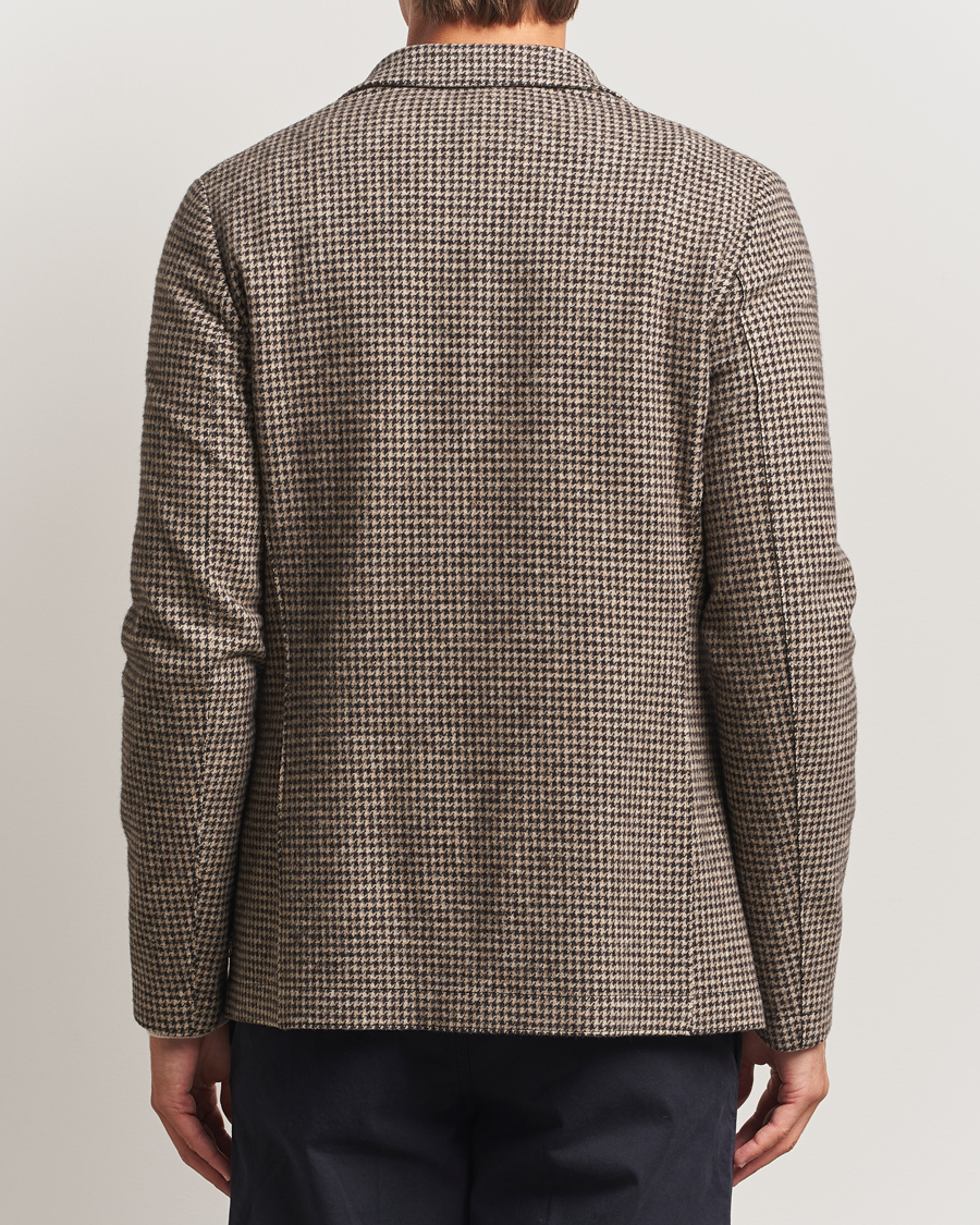 Homme | Blazers | Harris Wharf London | Two Button Houndstooth Blazer Beige