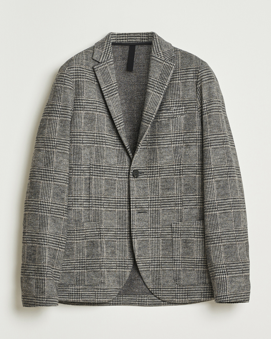 Homme | Blazers | Harris Wharf London | Two Button Loro Piana Checked Wool Blazer Black/White