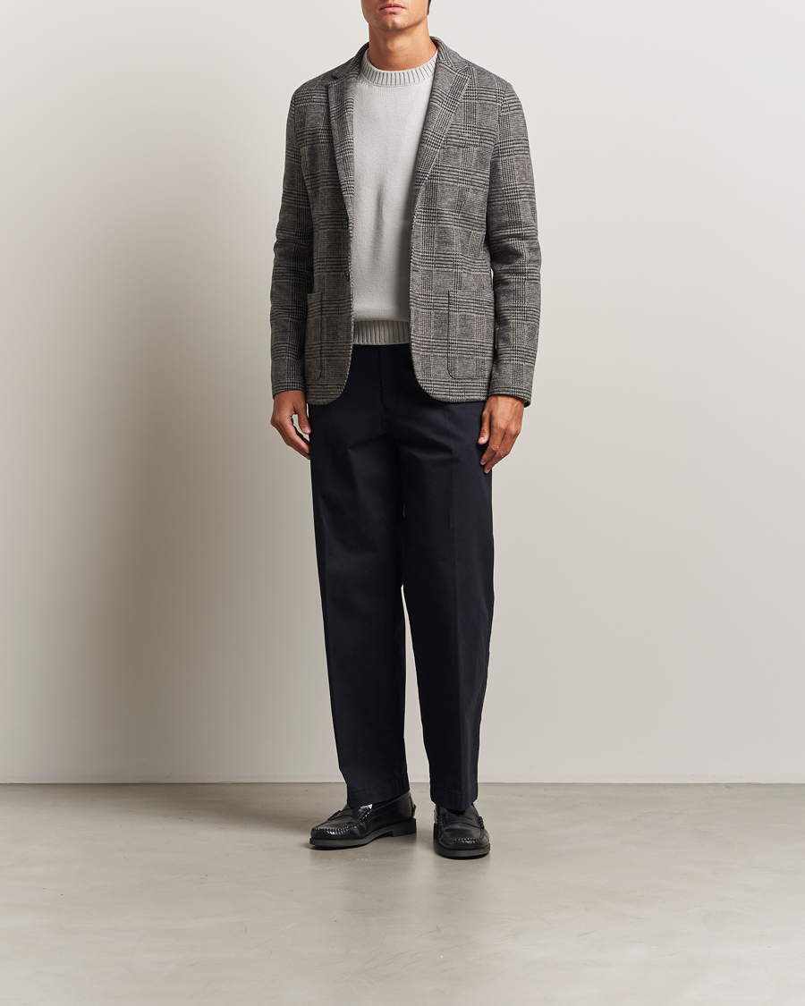 Homme | Blazers | Harris Wharf London | Two Button Loro Piana Checked Wool Blazer Black/White