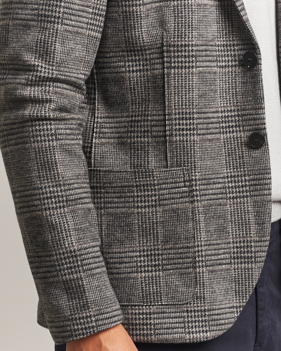 Homme | Blazers | Harris Wharf London | Two Button Loro Piana Checked Wool Blazer Black/White