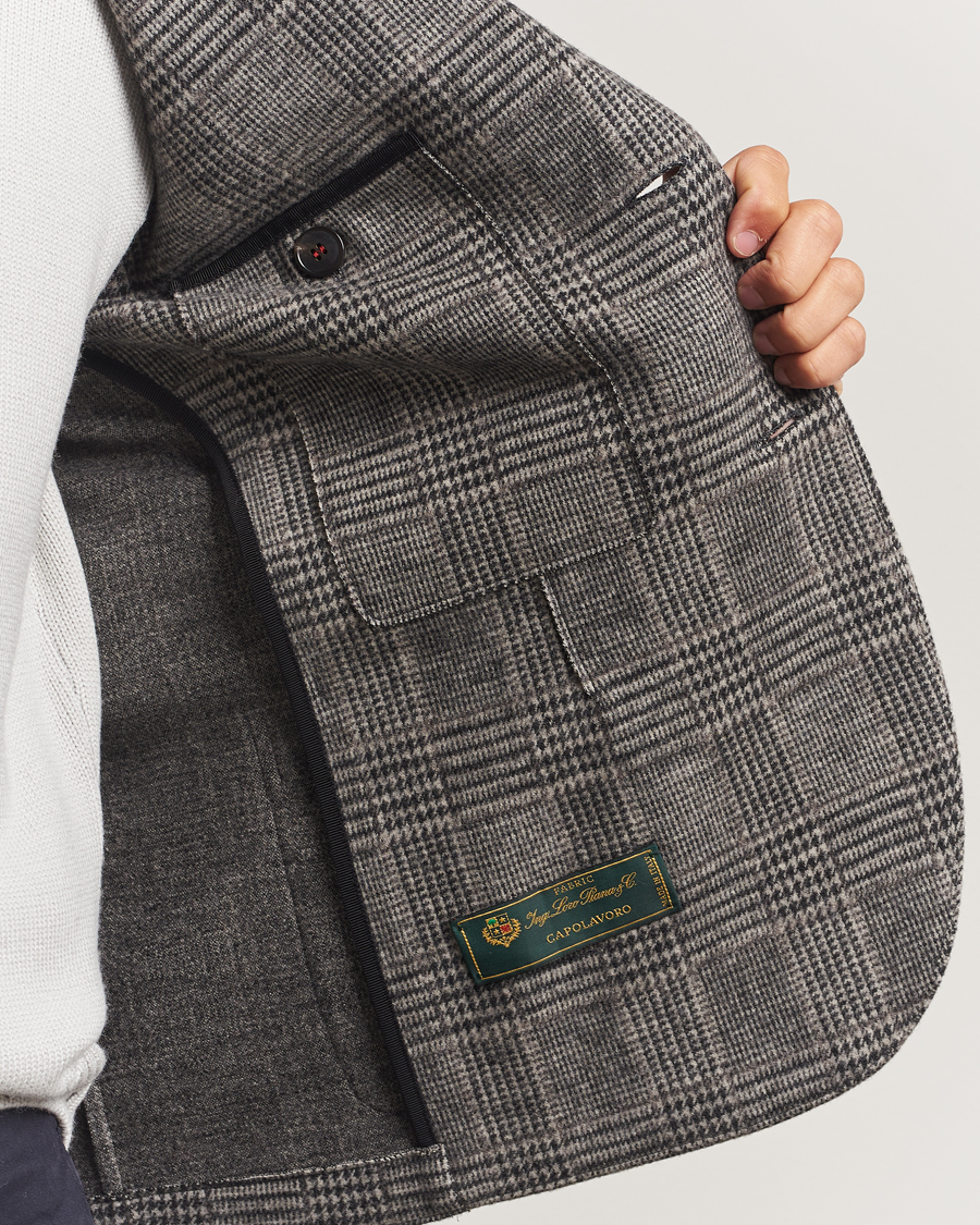 Homme | Blazers | Harris Wharf London | Two Button Loro Piana Checked Wool Blazer Black/White