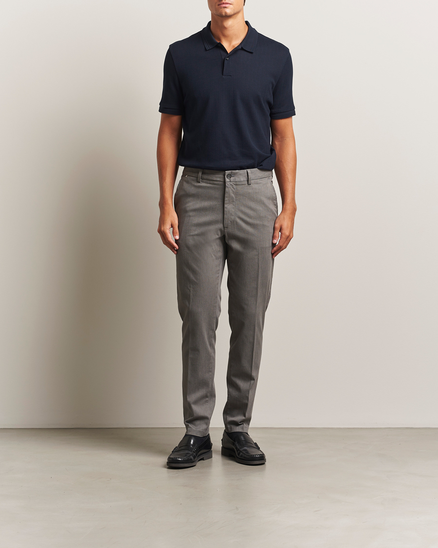 Heren | Broeken | BOSS BLACK | Kane Brushed Cotton Pleated Trousers Dark Grey
