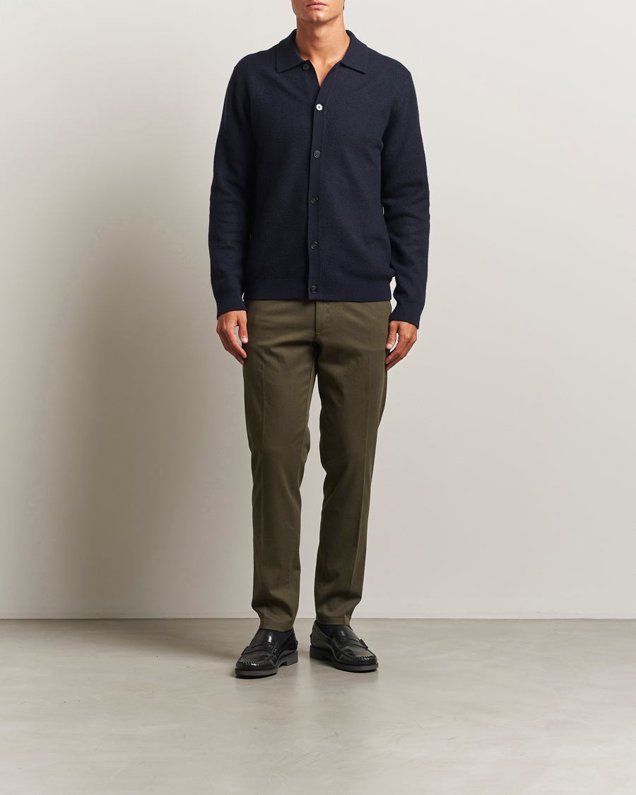 Homme | Pantalons | BOSS BLACK | Kane Brushed Cotton Pleated Trousers Open Green