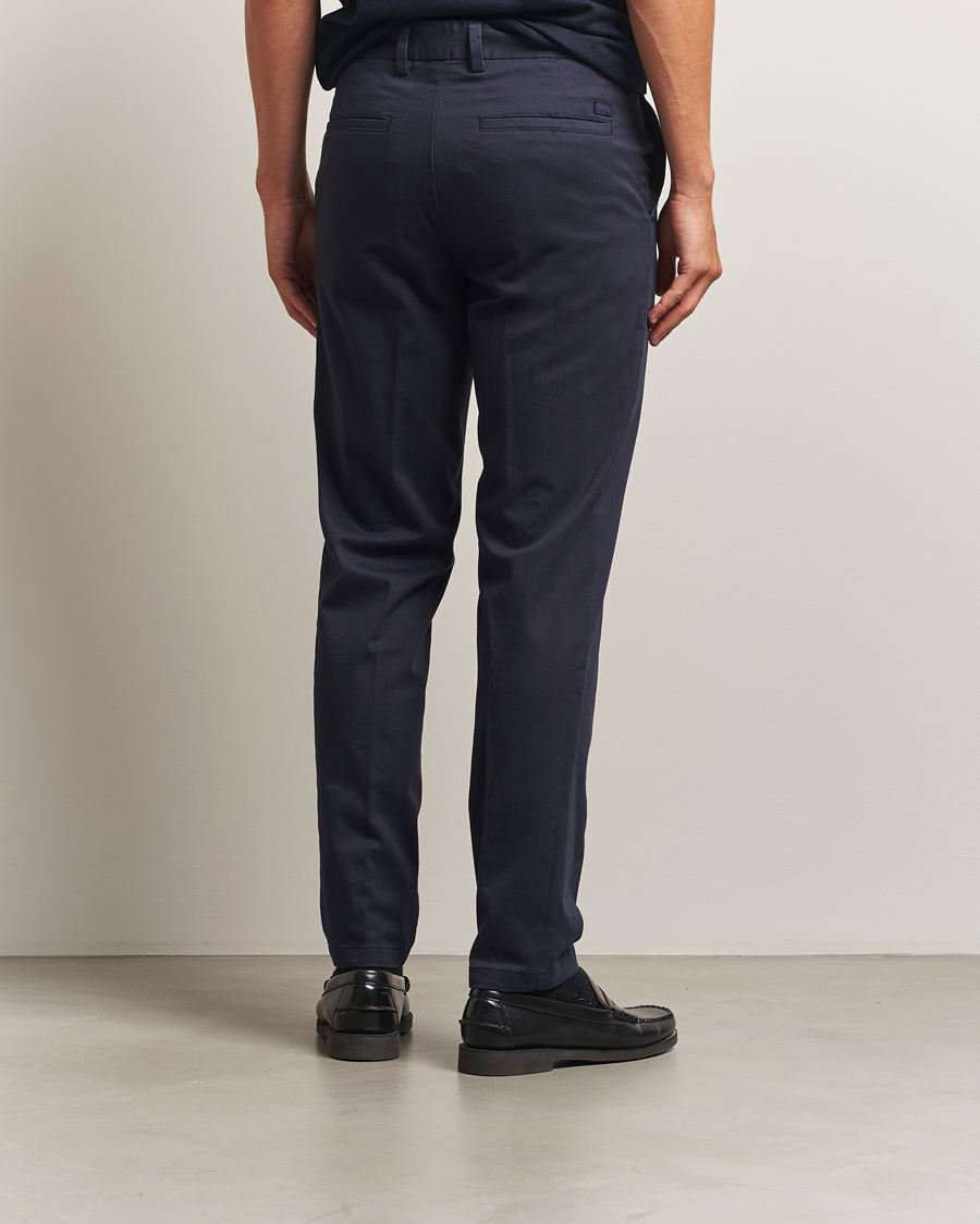 Heren | Broeken | BOSS BLACK | Kane Brushed Cotton Pleated Trousers Dark Blue
