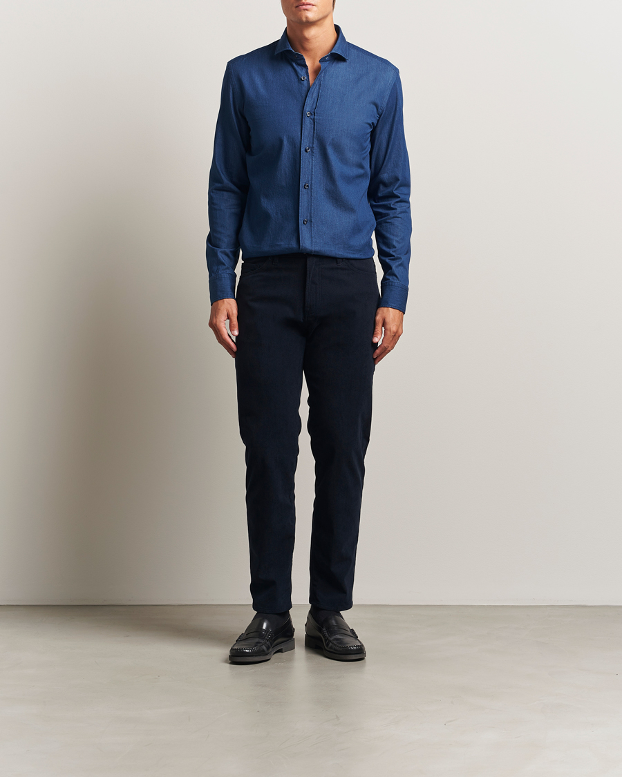Heren | Broeken | BOSS BLACK | Re.Maine Corduroy 5-Pocket Pants Dark Blue